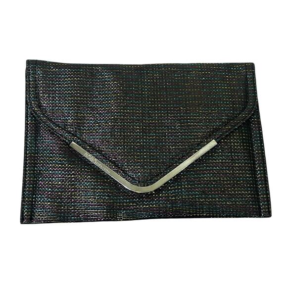 BCBGMaxAzria Iridescent Black Clutch Bag Womens OS Glam Retro Y2K Going Out - Picture 3 of 7